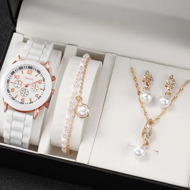 Conjunto De Reloj De Cuarzo Para Mujeres