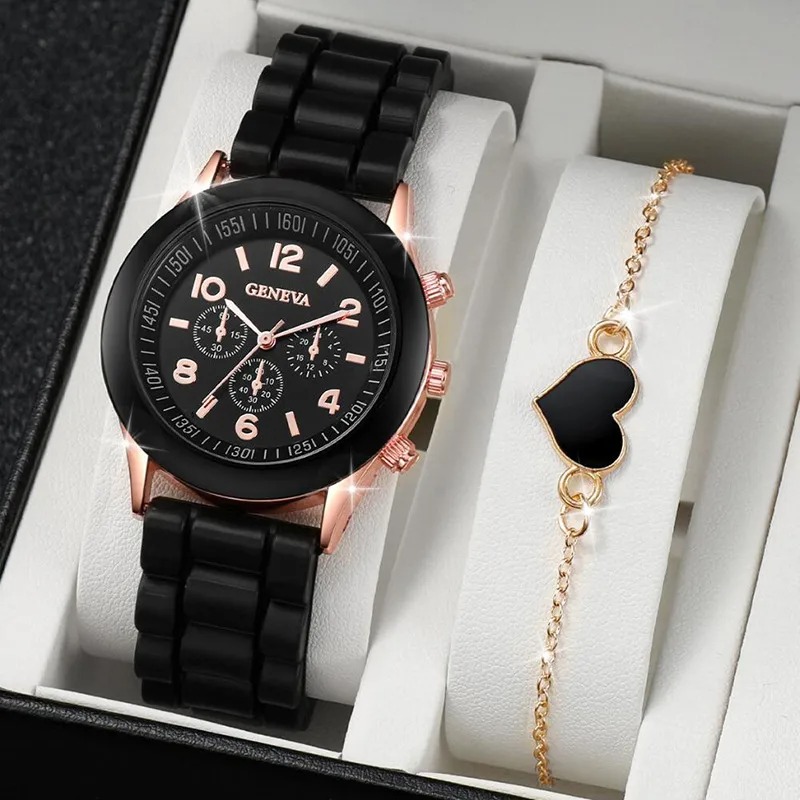 Conjunto De Reloj De Cuarzo Para Mujeres