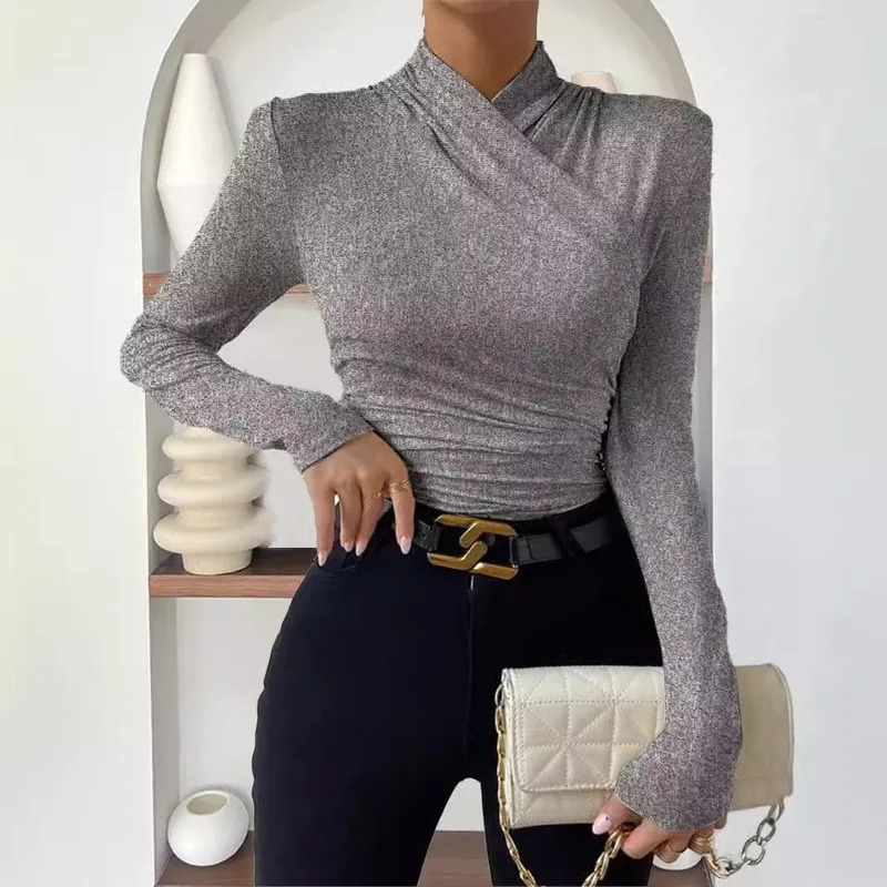 Camiseta mujer con cuello cruzado