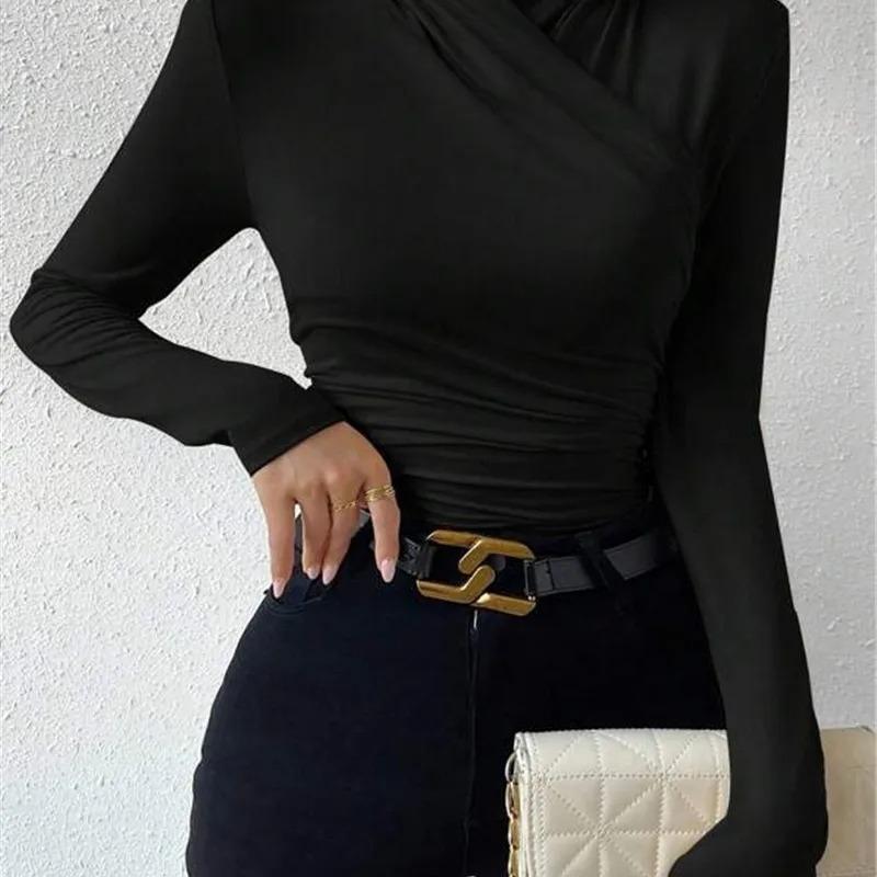 Camiseta mujer con cuello cruzado