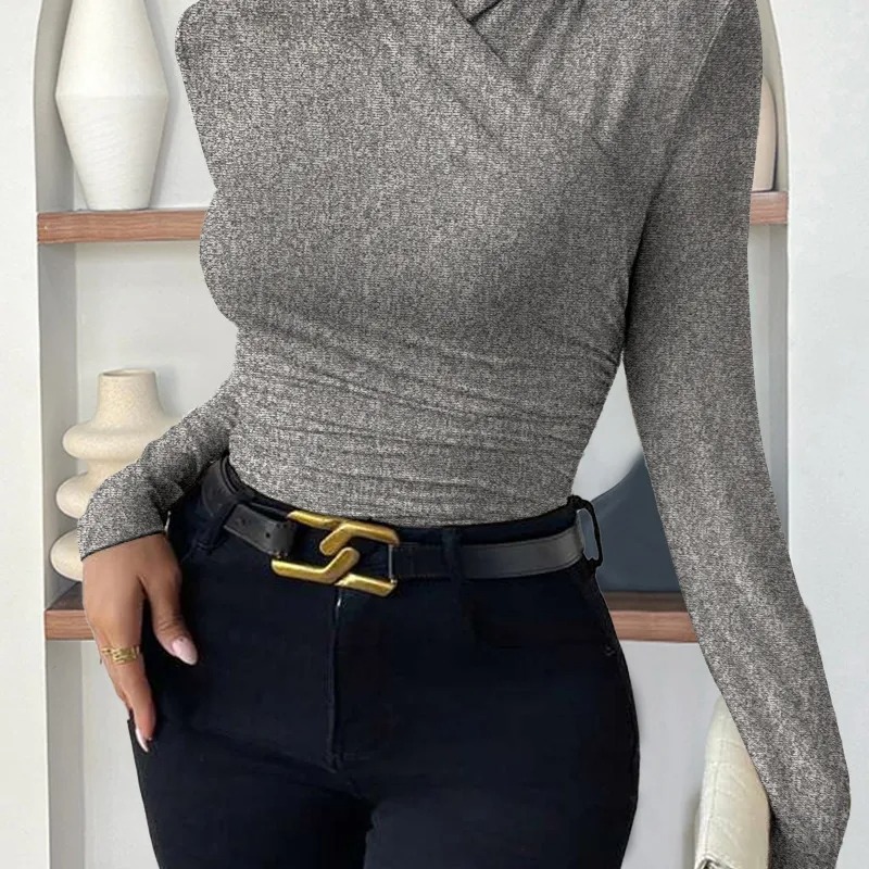 Camiseta mujer con cuello cruzado