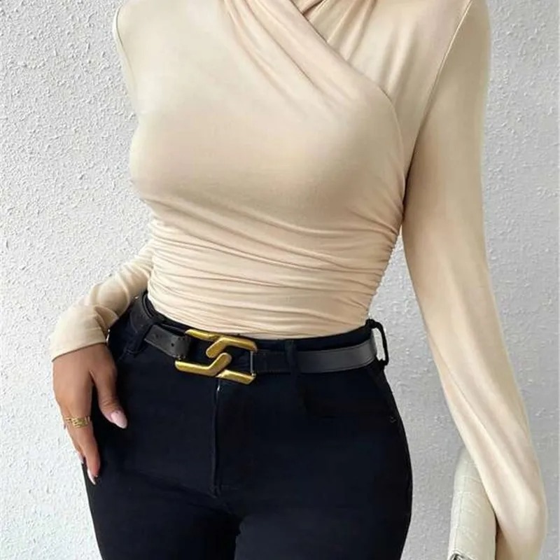 Camiseta mujer con cuello cruzado