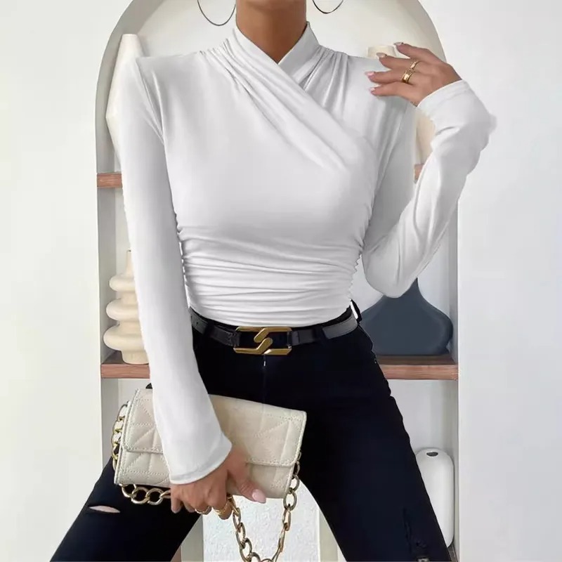 Camiseta mujer con cuello cruzado