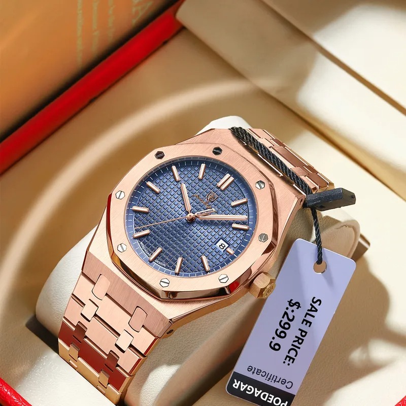 Reloj de lujo hombre prueba de agua cuarzo