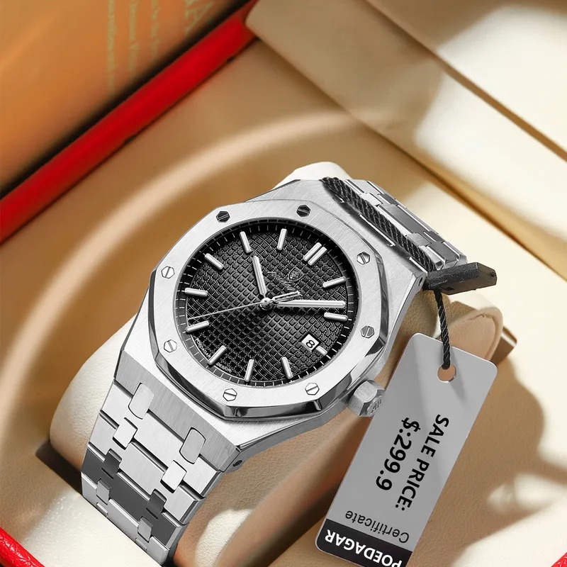 Reloj de lujo hombre prueba de agua cuarzo