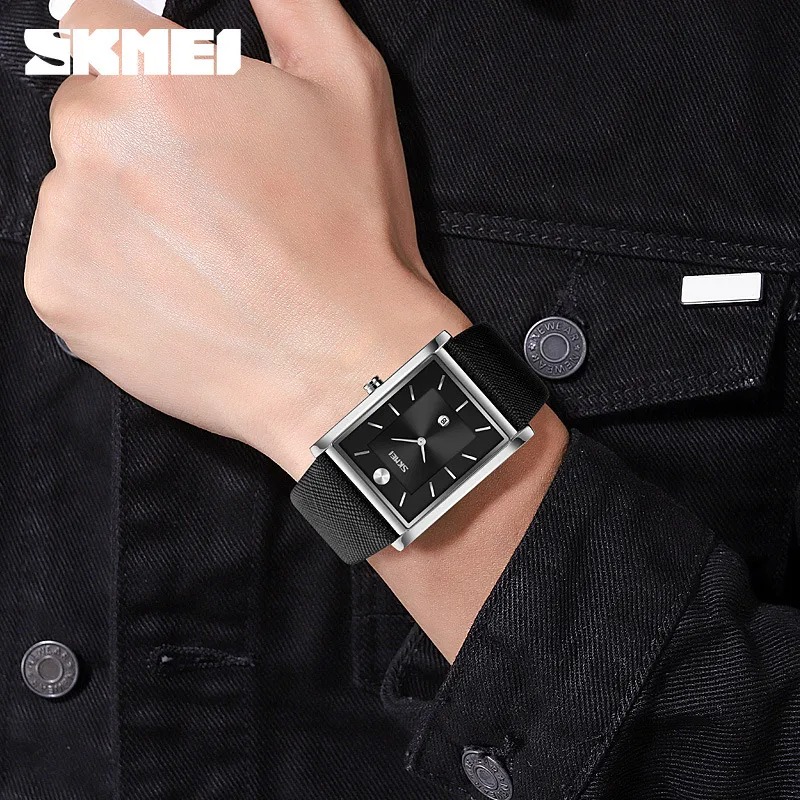 Reloj cuarzo hombre impermeable c, cuero