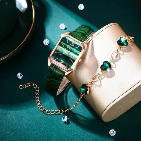 Reloj cuarzo mujer correa cuero cuadrado