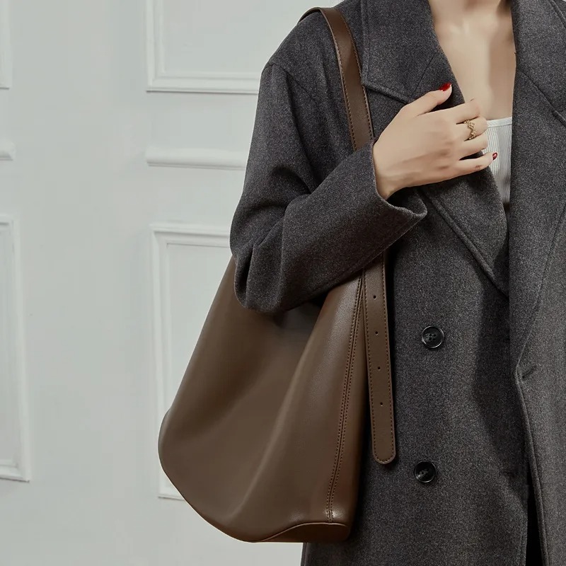 Bolso Cuero Genuino Gran Capacidad Cruzado