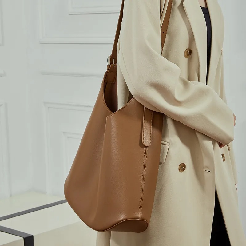 Bolso Cuero Genuino Gran Capacidad Cruzado