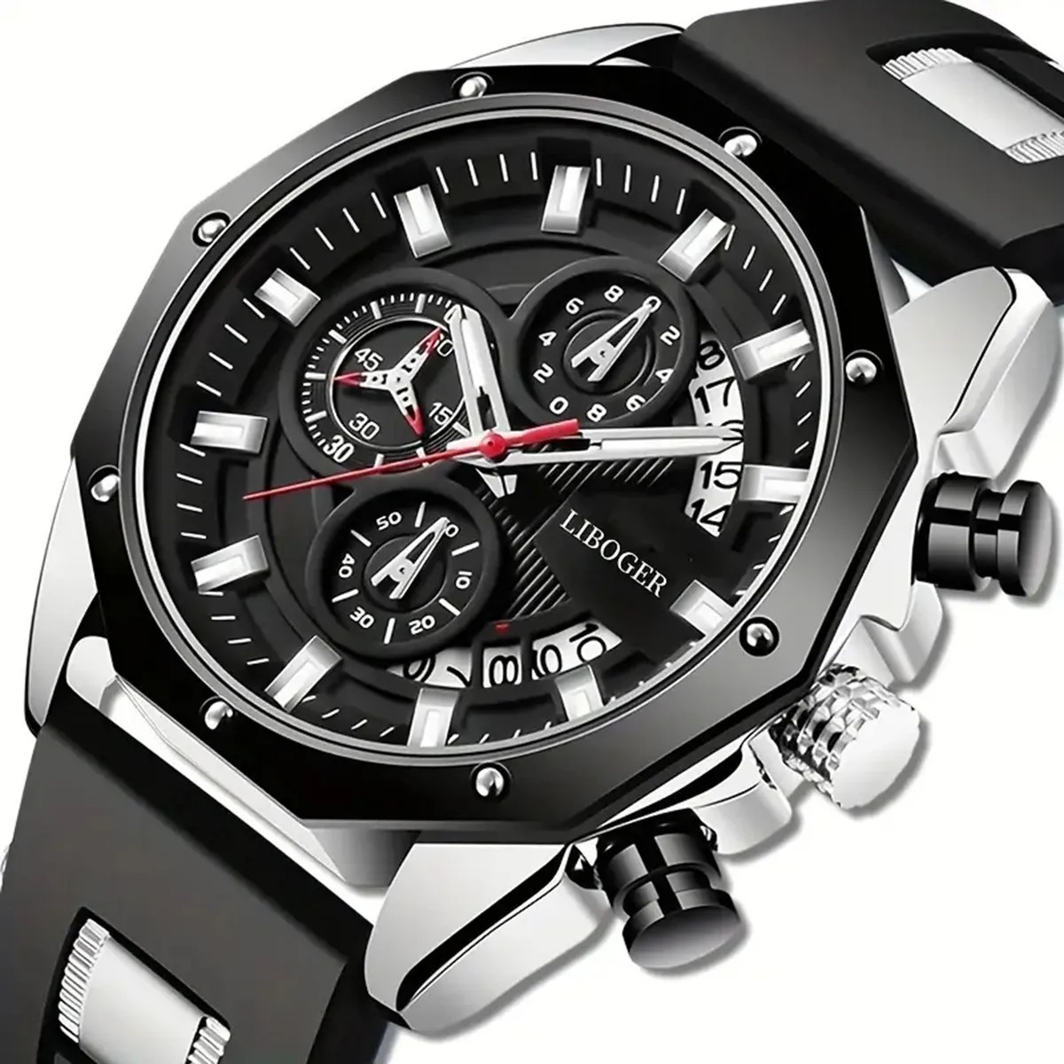 Reloj cuarzo hombre silicona calendario