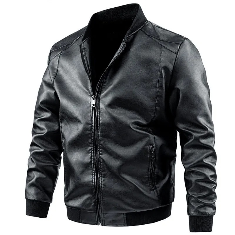 Chaqueta cuero hombres motocicleta